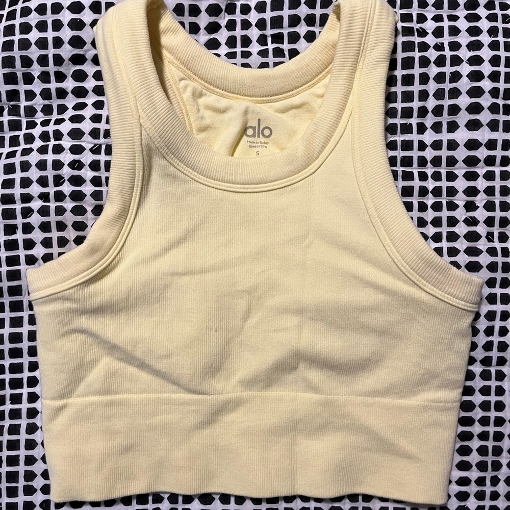 Yellow Alo Crop Tank